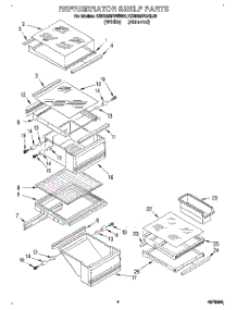 03 - Refrigerator Shelf parts for Kitchenaid Refrigerator KSRS25FBAL00 from AppliancePartsPros.com
