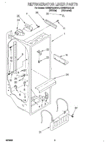 02 - Refrigerator Liner parts for Kitchenaid Refrigerator KSRS27QAWH10 from AppliancePartsPros.com