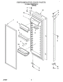 06 - Refrigerator Door parts for Kitchenaid Refrigerator KSRB27QABL10 from AppliancePartsPros.com