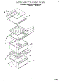 03 - Refrigerator Shelf parts for Whirlpool Refrigerator TS22AWXBW00 from AppliancePartsPros.com