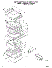 03 - Refrigerator Shelf parts for Whirlpool Refrigerator 4YED22PWAN01 from AppliancePartsPros.com