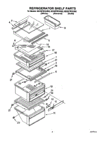 03 - Refrigerator Shelf parts for Whirlpool Refrigerator 8ED22PWXAN02 from AppliancePartsPros.com