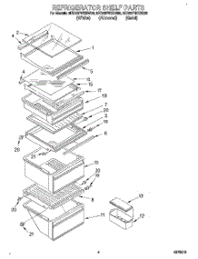 03 - Refrigerator Shelf parts for Whirlpool Refrigerator 8ED22PWXBN00 from AppliancePartsPros.com