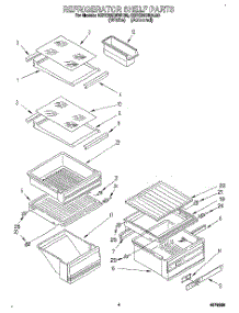 03 - Refrigerator Shelf parts for Kitchenaid Refrigerator KSRC22DBAL00 from AppliancePartsPros.com