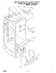02 - Refrigerator Liner parts for Kitchenaid Refrigerator KSRC22DBWH00 from AppliancePartsPros.com