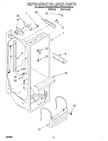 02 - Refrigerator Liner parts for Kitchenaid Refrigerator KSRC25DBWH00 from AppliancePartsPros.com