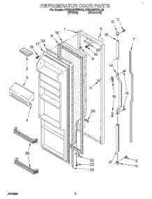 04 - Refrigerator Door parts for Kitchenaid Refrigerator KSRC22KBAL00 from AppliancePartsPros.com