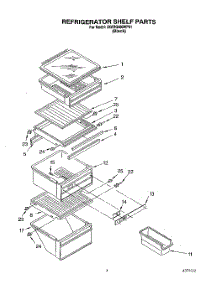 03 - Refrigerator Shelf parts for Whirlpool Refrigerator 3XARG486WP01 from AppliancePartsPros.com