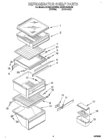 03 - Refrigerator Shelf parts for Whirlpool Refrigerator 3ED22DQXBN00 from AppliancePartsPros.com