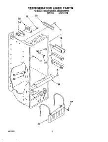 02 - Refrigerator Liner parts for Whirlpool Refrigerator 3ED22DQXBW00 from AppliancePartsPros.com