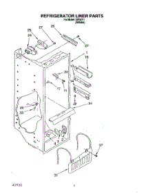 02 - Refrigerator Liner parts for Whirlpool Refrigerator 3XRA711 from AppliancePartsPros.com