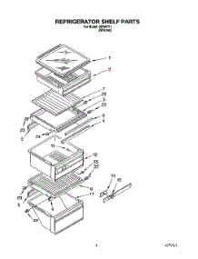 03 - Refrigerator Shelf parts for Whirlpool Refrigerator 3XRA711 from AppliancePartsPros.com