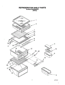 03 - Refrigerator Shelf parts for Whirlpool Refrigerator 3XARG484WP02 from AppliancePartsPros.com