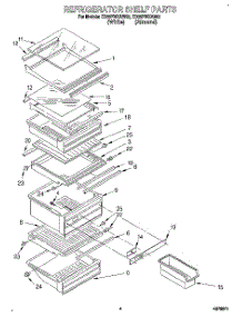 03 - Refrigerator Shelf parts for Whirlpool Refrigerator ED25PWXAW02 from AppliancePartsPros.com