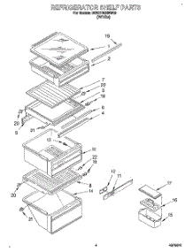 03 - Refrigerator Shelf parts for Whirlpool Refrigerator 3ED27DQXBW00 from AppliancePartsPros.com