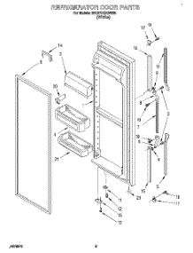 06 - Refrigerator Door parts for Whirlpool Refrigerator 3ED27DQXBW00 from AppliancePartsPros.com