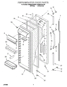 05 - Refrigerator Door parts for Kitchenaid Refrigerator KSHS22QBWH00 from AppliancePartsPros.com