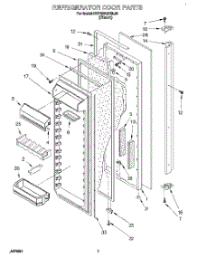 05 - Refrigerator Door parts for Kitchenaid Refrigerator KSPB22QBBL00 from AppliancePartsPros.com
