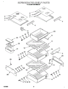06 - Refrigerator Shelf parts for Kitchenaid Refrigerator KSSS48MBX01 from AppliancePartsPros.com