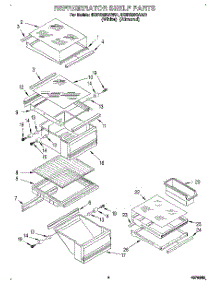03 - Refrigerator Shelf parts for Whirlpool Refrigerator 4KSRS25QAA01 from AppliancePartsPros.com
