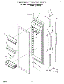 06 - Refrigerator Door parts for Whirlpool Refrigerator 4KSRS25QAW01 from AppliancePartsPros.com