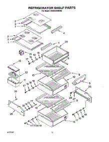 09 - Refrigerator Shelf parts for Kitchenaid Refrigerator KSSS42DBX00 from AppliancePartsPros.com