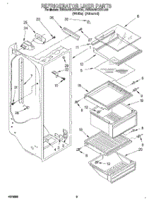 02 - Refrigerator Liner parts for Roper Refrigerator RS20AKXBL00 from AppliancePartsPros.com