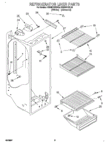 02 - Refrigerator Liner parts for Roper Refrigerator RS20EKXBW00 from AppliancePartsPros.com