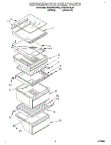 03 - Refrigerator Shelf parts for Roper Refrigerator RS25AWXBL00 from AppliancePartsPros.com