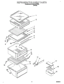 03 - Refrigerator Shelf parts for Whirlpool Refrigerator 6ED22DQXBW00 from AppliancePartsPros.com