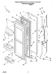 06 - Refrigerator Door parts for Whirlpool Refrigerator 6ED22DQXBW00 from AppliancePartsPros.com