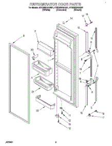 06 - Refrigerator Door parts for Whirlpool Refrigerator 4YED25DQAN01 from AppliancePartsPros.com
