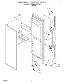 06 - Refrigerator Door parts for Whirlpool Refrigerator 3VED29DQBW00 from AppliancePartsPros.com