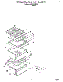 03 - Refrigerator Shelf parts for Whirlpool Refrigerator 6ED22ZRXBW00 from AppliancePartsPros.com