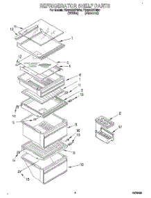 03 - Refrigerator Shelf parts for Estate Refrigerator TS25AQXBN00 from AppliancePartsPros.com
