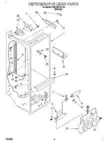 02 - Refrigerator Liner parts for Kitchenaid Refrigerator KSRB25FBBL00 from AppliancePartsPros.com