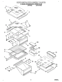 03 - Refrigerator Shelf parts for Whirlpool Refrigerator 4KSRS27QAW01 from AppliancePartsPros.com