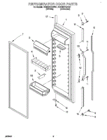 06 - Refrigerator Door parts for Whirlpool Refrigerator 4KSRS27QAW01 from AppliancePartsPros.com