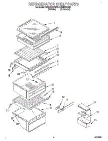 03 - Refrigerator Shelf parts for Whirlpool Refrigerator ED22DKXBN00 from AppliancePartsPros.com
