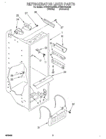 02 - Refrigerator Liner parts for Whirlpool Refrigerator 4YED27DQAW02 from AppliancePartsPros.com