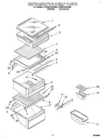 03 - Refrigerator Shelf parts for Whirlpool Refrigerator 4YED27DQAW02 from AppliancePartsPros.com