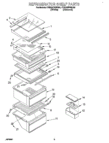 04 - Refrigerator Shelf parts for Whirlpool Refrigerator 4YED22PWBN00 from AppliancePartsPros.com