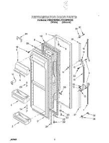 06 - Refrigerator Door parts for Whirlpool Refrigerator 4YED22PWBN00 from AppliancePartsPros.com