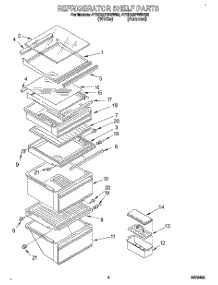 03 - Refrigerator Shelf parts for Whirlpool Refrigerator 4YED25PWBW00 from AppliancePartsPros.com