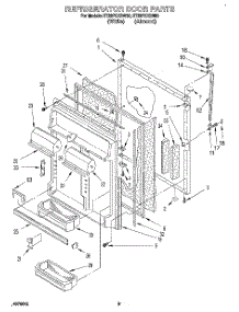 06 - Refrigerator Door parts for Whirlpool Refrigerator ET22PKXBN00 from AppliancePartsPros.com