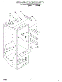 02 - Refrigerator Liner parts for Whirlpool Refrigerator ED22DKXBN10 from AppliancePartsPros.com