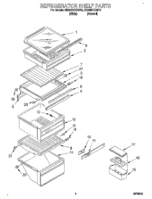 03 - Refrigerator Shelf parts for Whirlpool Refrigerator ED22DKXBW10 from AppliancePartsPros.com