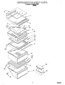 03 - Refrigerator Shelf parts for Whirlpool Refrigerator ED22PBXBW00 from AppliancePartsPros.com