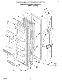 06 - Refrigerator Door parts for Whirlpool Refrigerator ED22ZRXBN01 from AppliancePartsPros.com