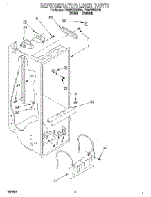 02 - Refrigerator Liner parts for Whirlpool Refrigerator TS22AWXBN01 from AppliancePartsPros.com